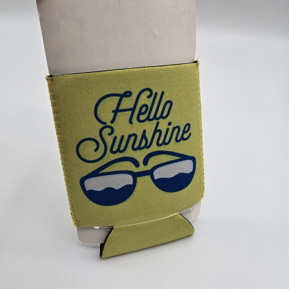 NEW Set of 2 Can Cooler Drink Koozie Shark Bite Hello Sunshine Sunglasses - Picture 5 of 5